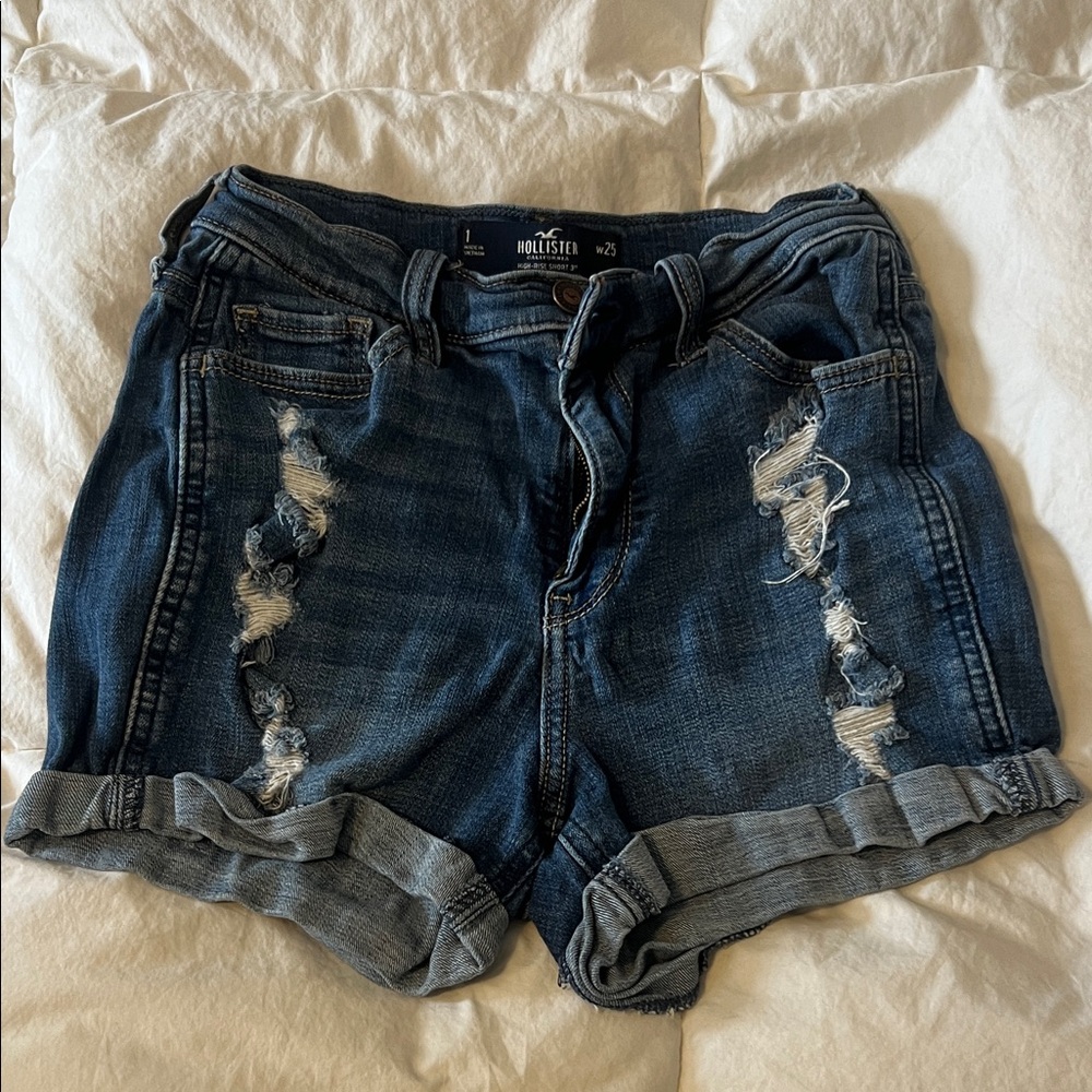 Hollister Women's Distressed Blue Jean Shorts
